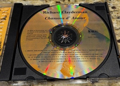RICHARD CLAYDERMAN / CHANSONS D'AMOUR CD (1999) DELPHINE RECORDS