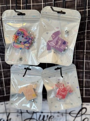 Bundle Lot of 4 Name Badge Reels Holders Retractable ID Clip for Name Tag
