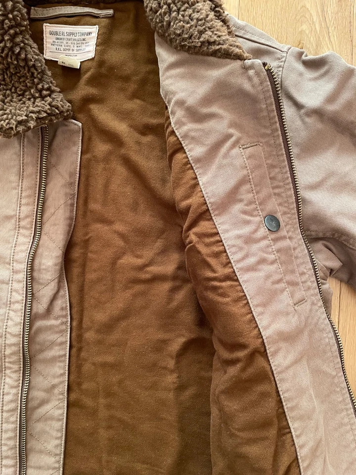 RRL Jungle Cloth Fleece Collar Bomber Flight Jacket Size Small - Image 4 of 4