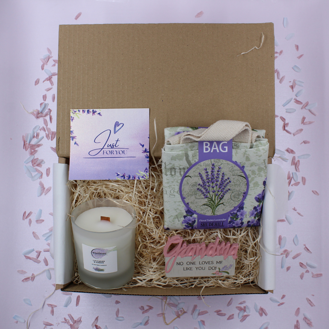 Grandma - Lavender Home Fragrance Candle Treat Box Gift Hamper