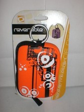 SAKAR REVERSIBLE DIGITAL CAMERA CASE WATER RESISTANT ORANGE PURPLE DESIGN