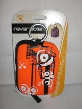 SAKAR REVERSIBLE DIGITAL CAMERA CASE WATER RESISTANT ORANGE & PURPLE DESIGN