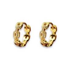 17mm Small Yellow Gold Color Hoop Earrings for Women