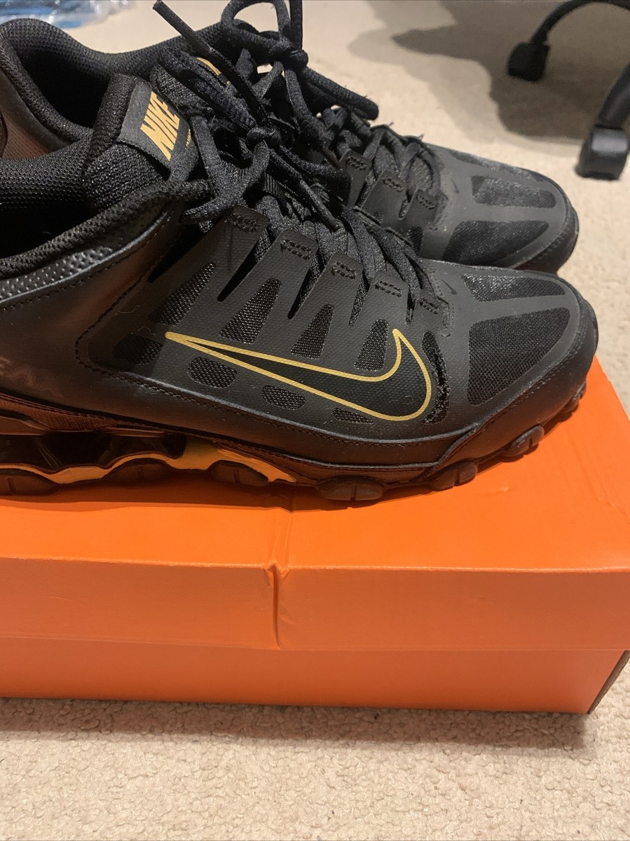 Nike Reax 8 TR Training Shoes Black Metallic Gold 621716-020 Men's