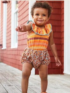 orange romper baby