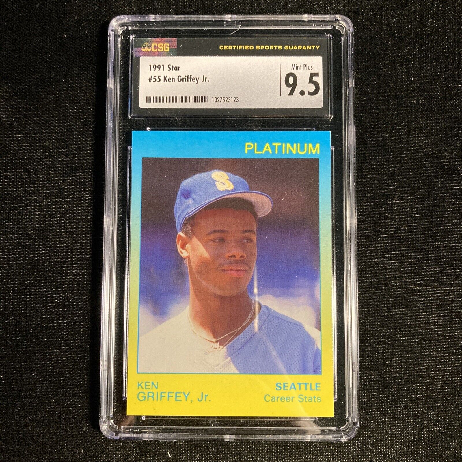 1991 Star Platinum #55 Ken Griffey Jr. Career Stats /1000 CSG 9.5 HOF POP 1