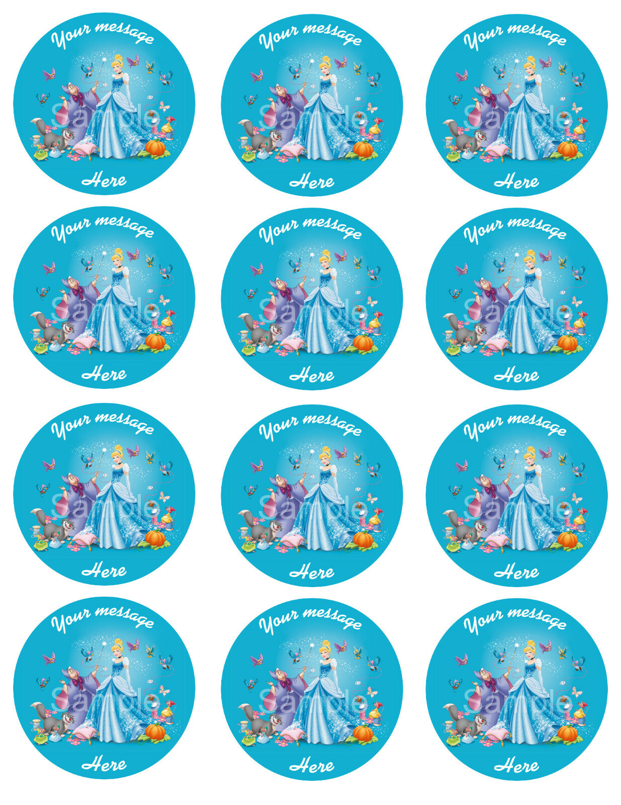 CINDERELLA Party Edible Cake topper image decoration | eBay