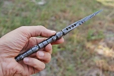 EDC DAMASCUS STEEL Hunting Dagger Survival Boot KNIFE FullTang Combat FISHING X4