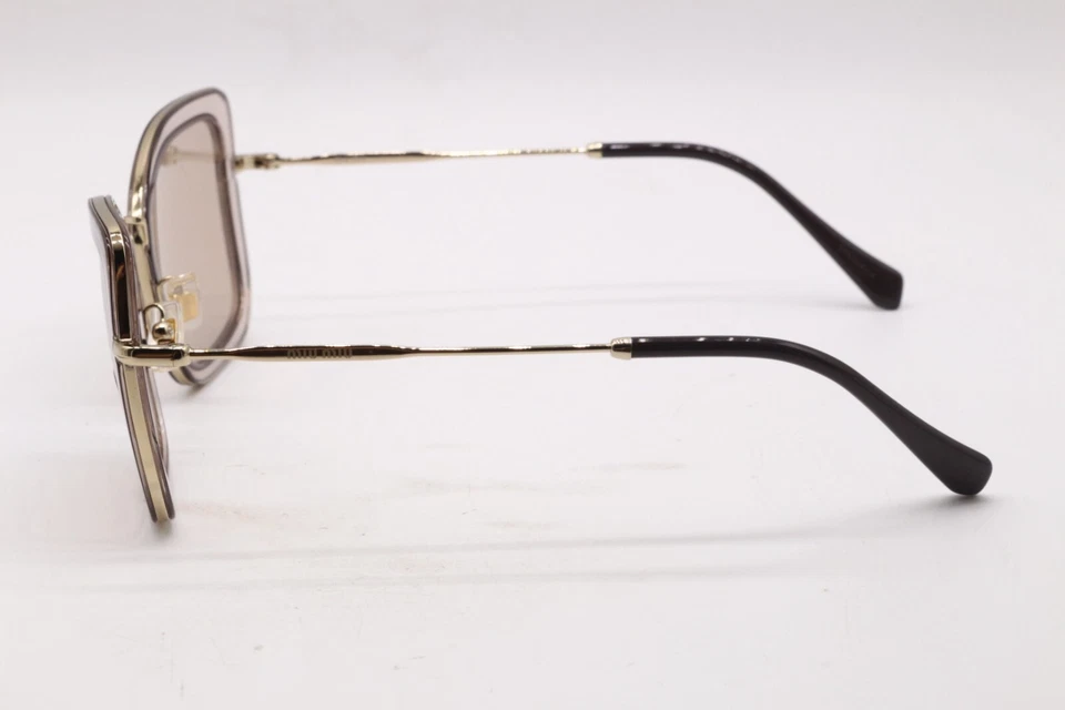 GAFAS DE SOL MIU MIU SMU 55V 06D-3D2 DORADAS TRANSPARENTES AUTÉNTICAS MARCOS DE DISEÑO 51-21 Foto 3 de 4