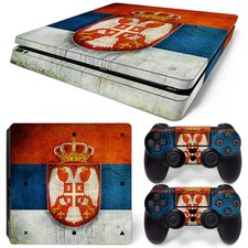 Sony PS4 PLAYSTATION 4 Slim Skin Sticker Screen Protector Set - Serbia Motif
