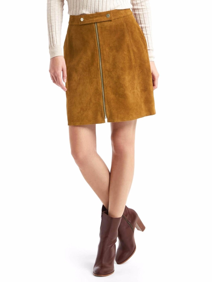 NWT GAP Suede zip skirt, Camel SIZE 8 #241400 v | eBay