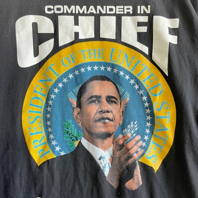 Vintage Obama Shirt 2XL Rap Style Y2K Commander Chief President