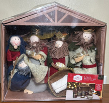 Holiday Time Christmas Fabric Nativity Set 8-Piece Plush Figures Stable NEW