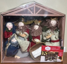Holiday Time Christmas Fabric Nativity Set 8-Piece Plush Figures Stable NEW