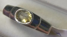 PRETTY NATURAL CITRINE IN STERLING SILVER RING SIZE 8.75 