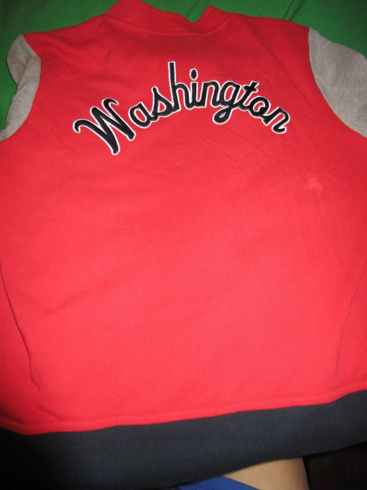 New TOUCH BASEBALL MLB WOMENS WASHINGTON NATIONALS ZIP SWEATSHIRT JACKET RED MED - Image 3 of 3