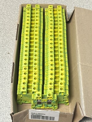 Lot of 43 NEW Eaton XBUT10PE Ground Terminal Blocks 20-6 AWG DIN RAIL