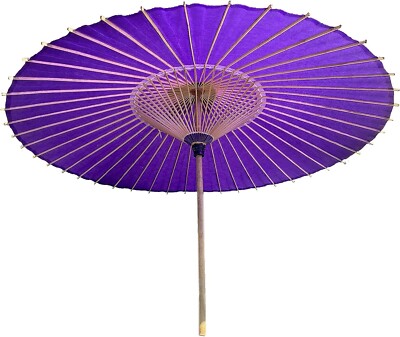 Japanese Wagasa Paper Umbrella Purple Kimono Samurai Janome Kasa