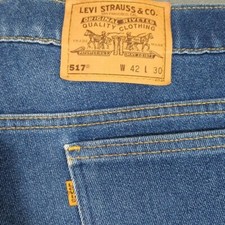 Levi's Vintage Jeans Men's 42x30 Fits 39x29 Blue 517 Orange Tab Boot Made In USA