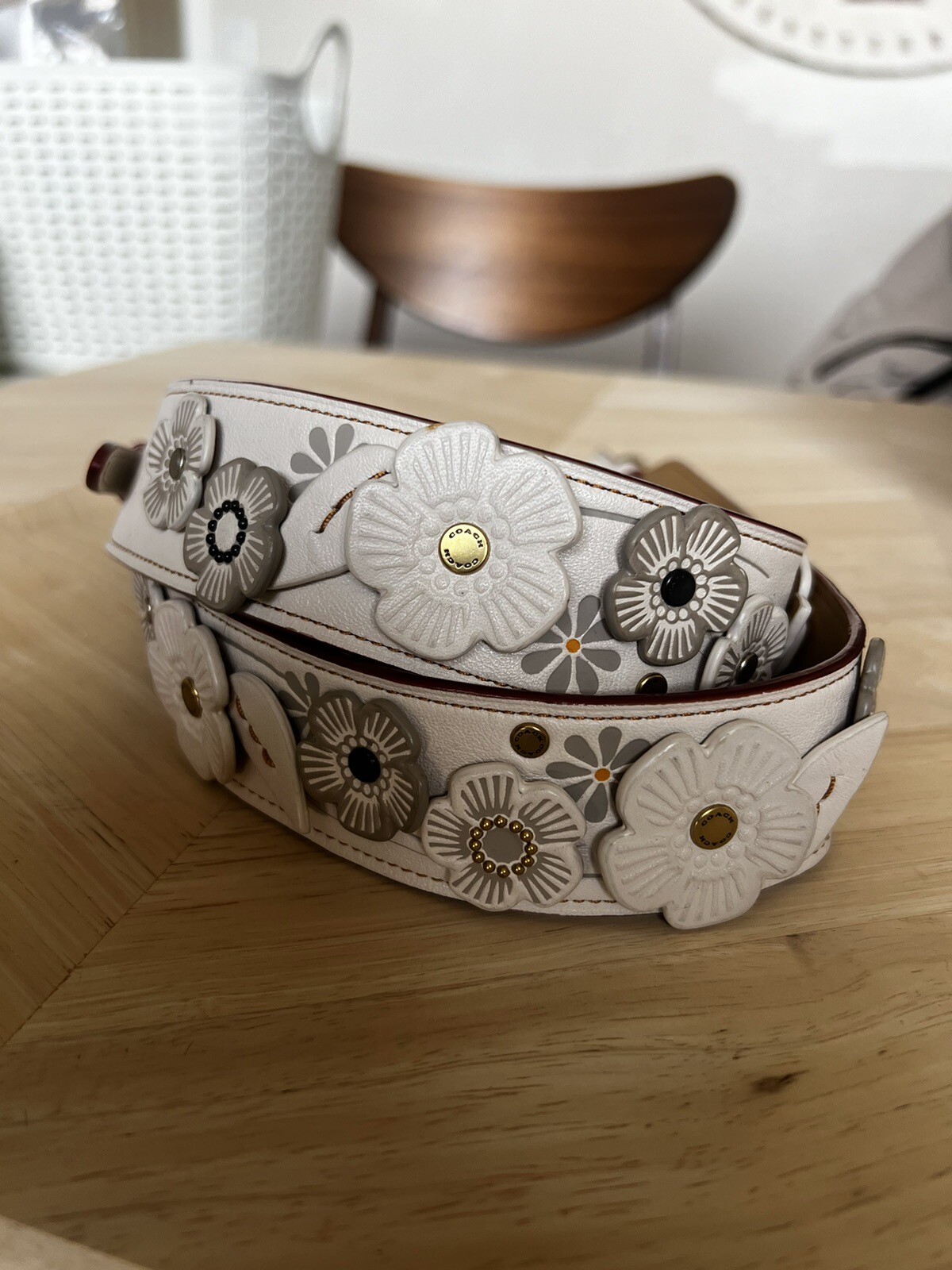 Coach Chalk/ White Tea Rose Novelty Bag Strap eBay