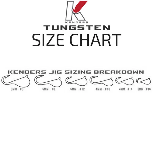 钨夹具 - 3 毫米、4 毫米、5 毫米、6 毫米 - Kenders 户外 冰钓/夏季钓鱼 — 第 2/4 张图片