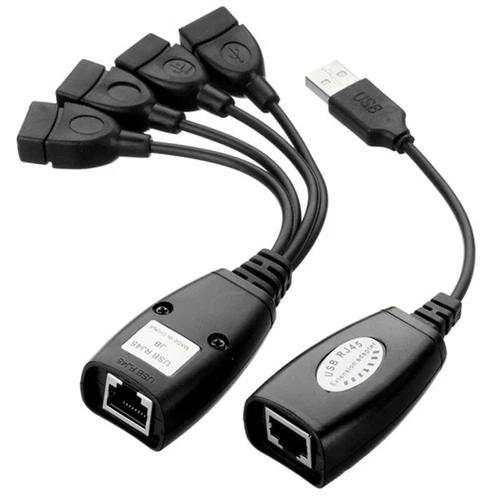 USB Extension Over Ethernet RJ45 Cat5e Cat6 Network Cable LAN Adapter HUB