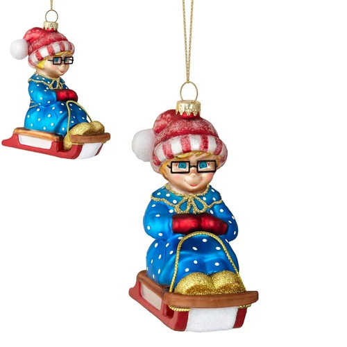 MRS. BEASLEY Winter Fun Glass Heirloom Christmas ORNAMENT Ashton Drake NEW