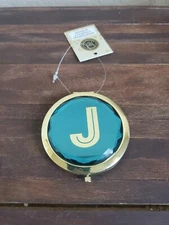 Modern Expressions Monogram J Gold & Green Compact Mirror New NWT