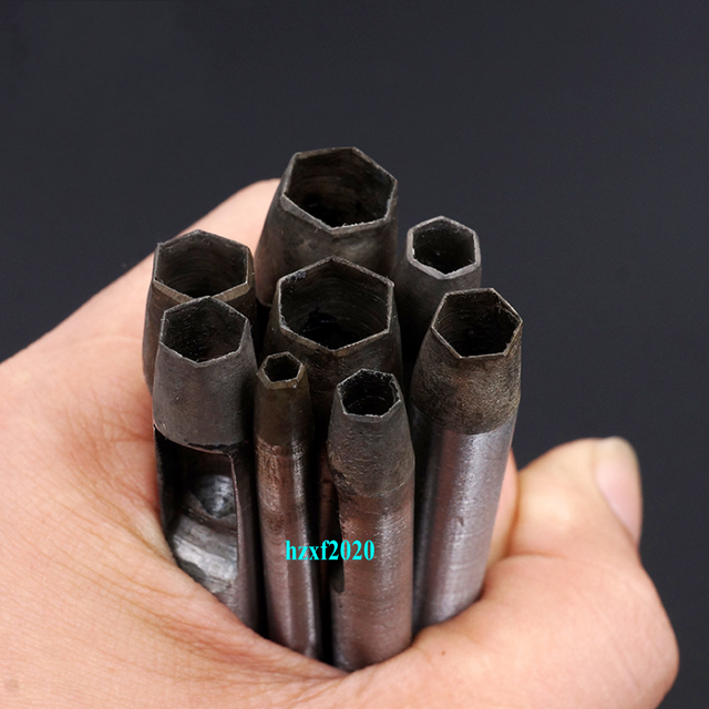 Leather Craft DIY hexagon flower Carbon 45 Steel Punch Hole Tool