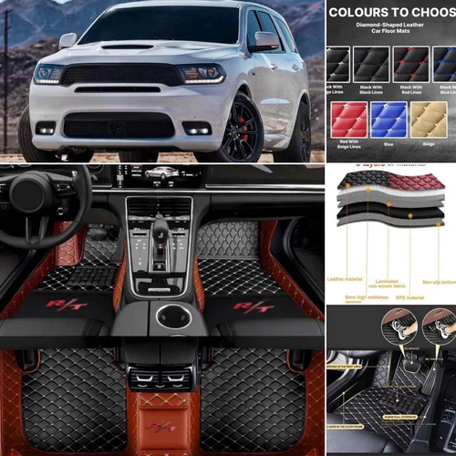 Carpets For Dodge Durango RT SRT Hellcat 2004-2024 Car Floor Mats Leather - Bild 33 von 34