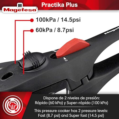 Practika Plus 6,3 Quart Schnellkochtopf - 18/10 Edelstahl, Induktion Compa - Bild 7 von 12