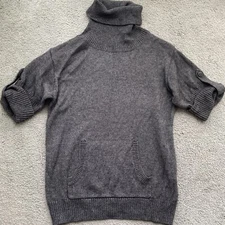 ESPRIT Womens Sweater Turtle Neck Wool Acrylic Blend Knit Grey Size Medium