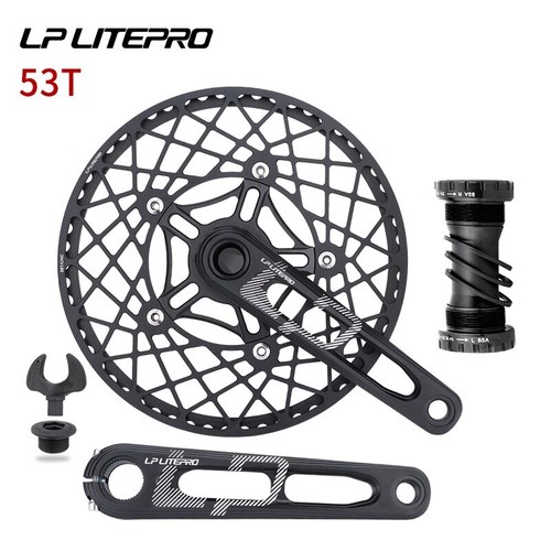 Aluminum Alloy Folding Bicycle Crank Bike Hollow Crankset 53T 56T 58T 130BCD - Picture 11 of 36