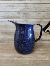 USN WWII Geuder Paeschke & Frey Co. Large Blue Enamel Graniteware 5QT. Pitcher