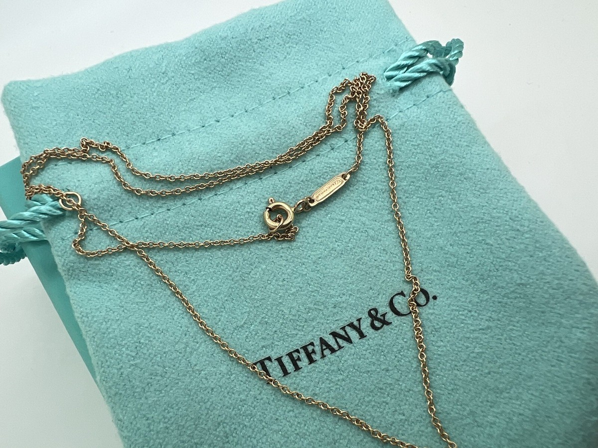 Tiffany Co 18k Rose Gold Diamond Ampersand Sign Necklace Pendant