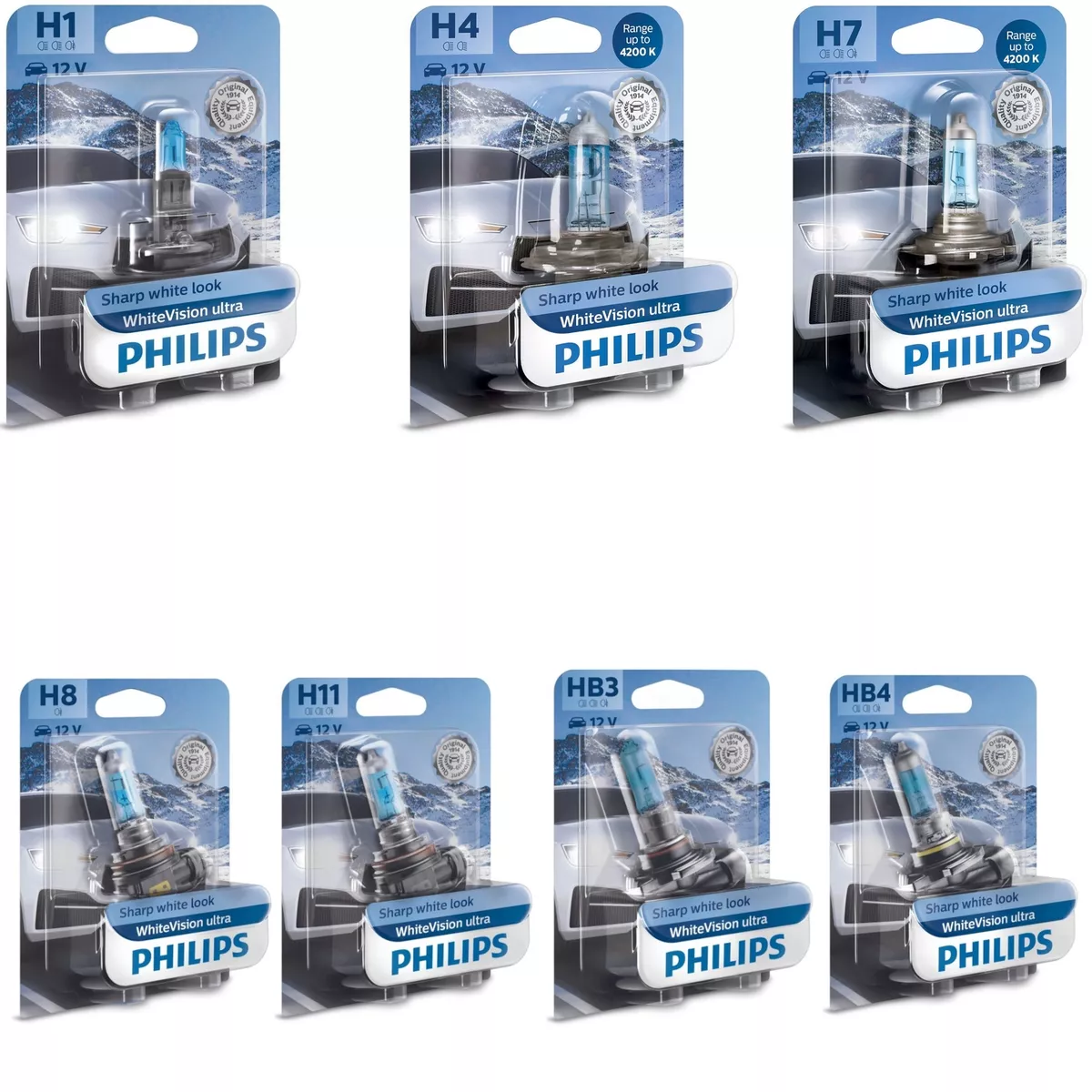 Philips h4 online white vision ultra
