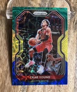 🍏 2020-21 Panini Prizm CHOICE BLUE YELLOW GREEN - Trae Young #64 NM-MINT 🍏