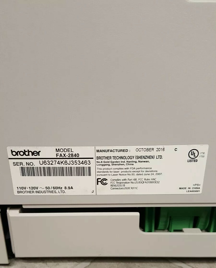 Brother intelliFAX 2840 All-in-One Printer Fax Machine 2932 Pages Brother intelliFAX 2840 All-in-One Printer Fax Machine 2932 Pages