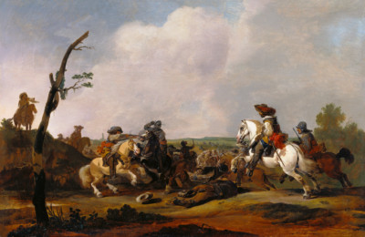Battle Scene | Johannes Lingelbach | 1652 Renaissance Warfare Print