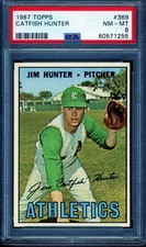 1967 Topps #369 Catfish Hunter PSA 8 NM-MT *Kansas City Athletics*