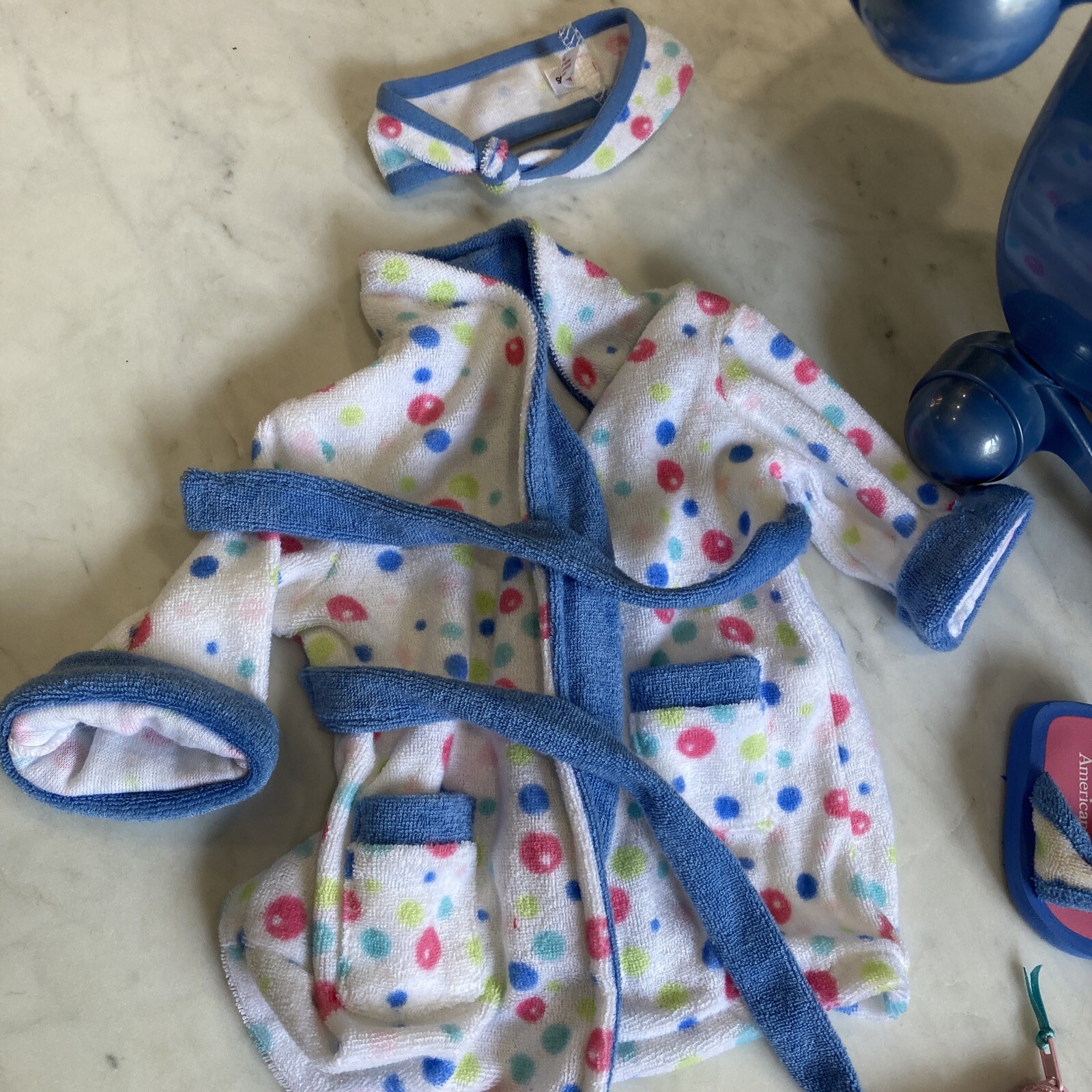 American Girl Bubble Robe + Ultimate Bubble Bath Set Bathtub Slippers