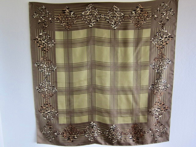 Adrienne Landau Studio Animal and Stripe Print Silk Scarf - 34 x 34 in.