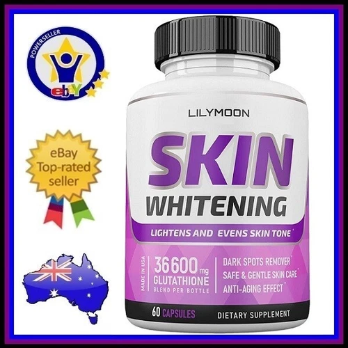 SKIN WHITENING GLUTATHIONE 36600mg Per Bottle Brightening Lightening Pills 60C