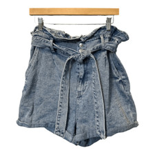 Wild Fable Womens Paperbag Denim Jean Shorts Tie Waist Light Wash Size Large