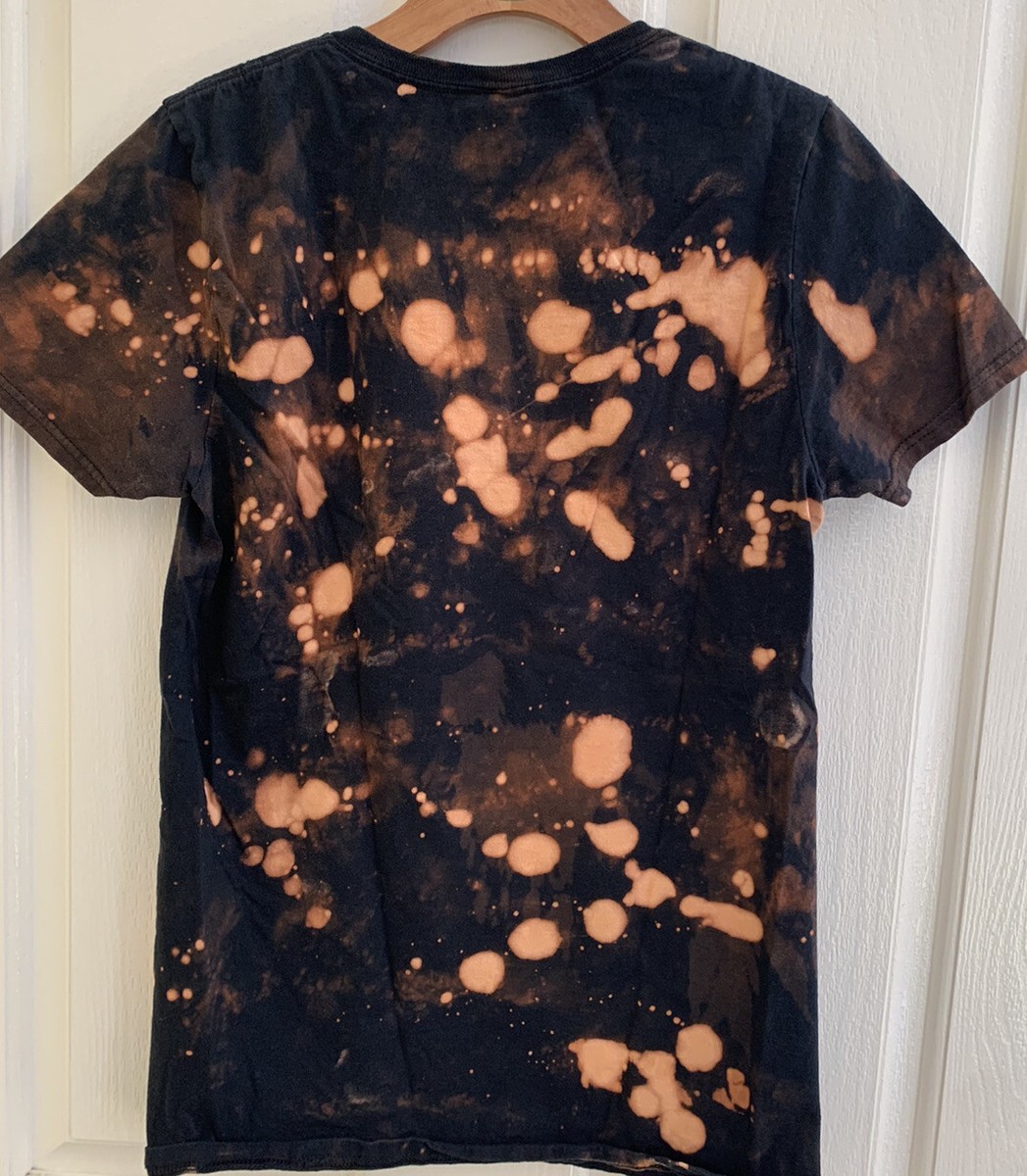 Tom And Jerry Men's Black T Shirt Black Tie dye Size S