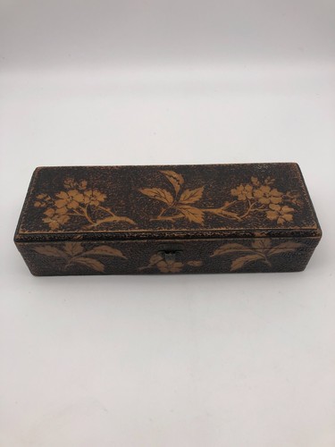 Early Victorian poker-work box