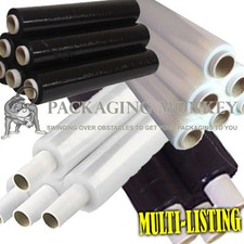 Rolls Of Pallet Stretch Shrink Wrap Film Black & Clear ALL SIZES / QTY'S *CHEAP*