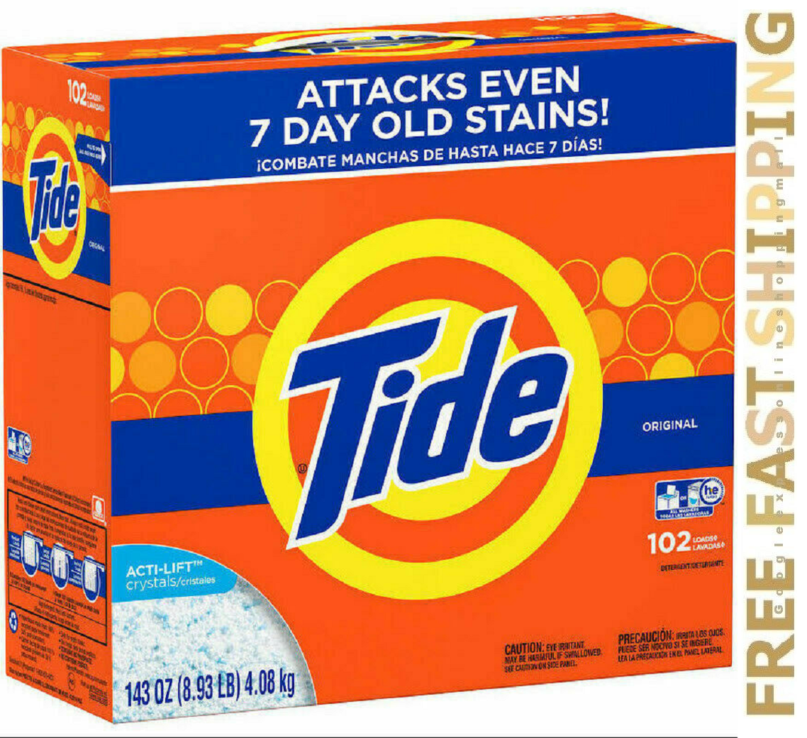 Tide Powder Laundry Detergent, Original 102 Loads 143 oz or up to 81 capsules eBay