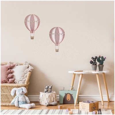 Montgolfiere 2er Set Rose Vieilli Sticker Mural Autocollant Chambre Bebe Y032 Ebay