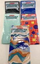 Jumbo Stretchable Book Cover Lot of 5,Blue,Turquoise,Black,Wild Camo,Red Squares